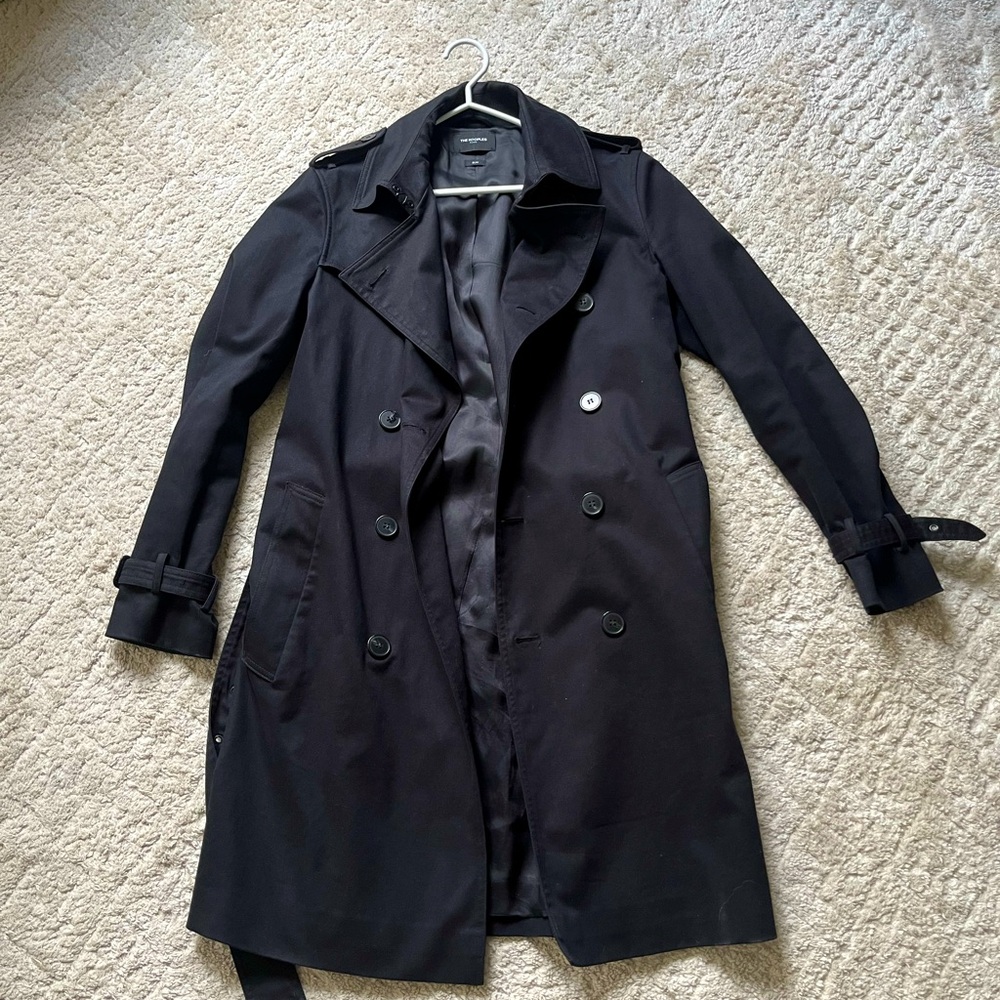 The Kooples, cotton black trenchcoat